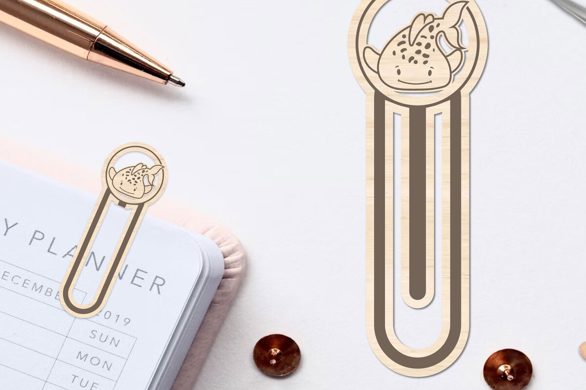 Σετ των 2 Intra απο ξύλο plywood 3mm-4mm πάχος – Θαλασσινό ζώο σελιδοδείκτης Χαρτοκόψιμο με λέιζερ Δίασταση  20x20 cm INTRAFABR-96564567