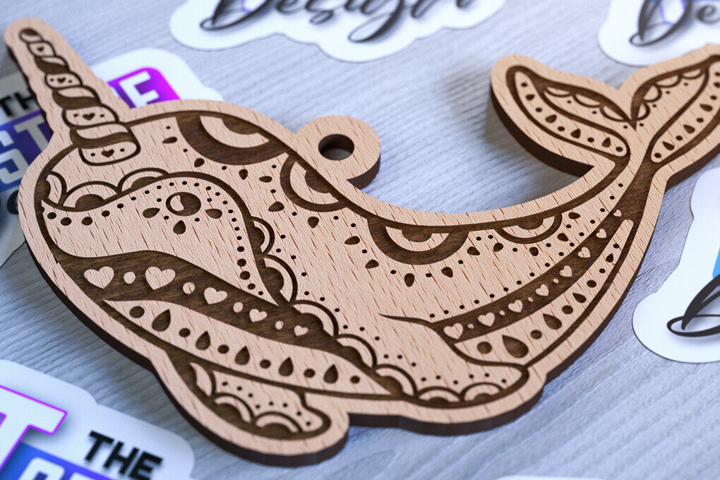 Σετ των 2 Intra απο ξύλο plywood 3mm-4mm πάχος – Στολίδια με θαλάσσια ζώα | Ωκεανός Δίασταση  20x20 cm INTRAFABR-93334808