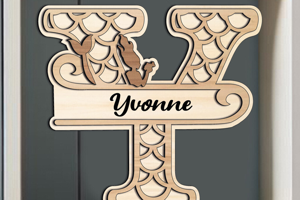 Σετ των 2 Intra απο ξύλο plywood 3mm-4mm πάχος – Sea Decor Letter Y Ocean Alphabet Δίασταση  20x20 cm INTRAFABR-122680319