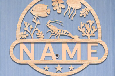 Σετ των 2 Intra απο ξύλο plywood 3mm-4mm πάχος – Sea Life Διακόσμηση Δωματίου Όνομα Πινακίδα Δίασταση  20x20 cm INTRAFABR-72632053