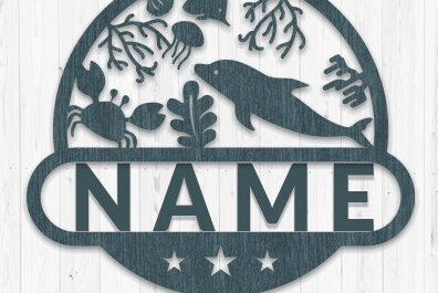 Σετ των 2 Intra απο ξύλο plywood 3mm-4mm πάχος – Sea Life Διακόσμηση Δωματίου Όνομα Πινακίδα Δίασταση  20x20 cm INTRAFABR-72632060