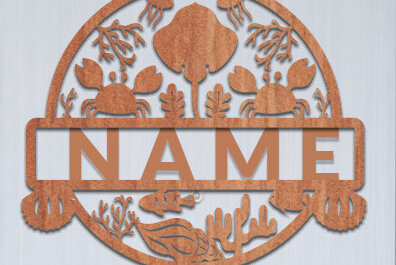 Σετ των 2 Intra απο ξύλο plywood 3mm-4mm πάχος – Sea Life Διακόσμηση Δωματίου Όνομα Πινακίδα Δίασταση  20x20 cm INTRAFABR-72632073