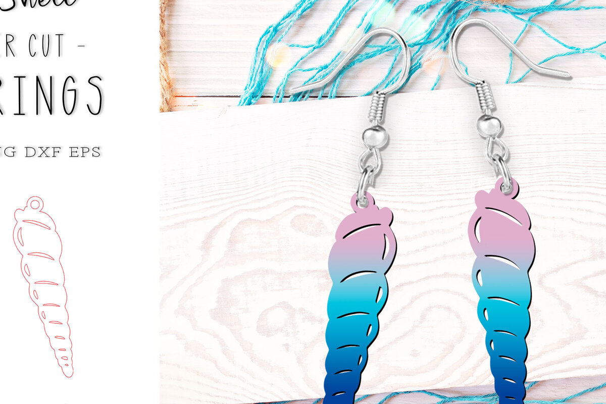 Σετ των 3 Intra απο ξύλο plywood 3mm-4mm πάχος – Αρχείο κοπής με λέιζερ Sea Shell Beach Earrings Δίασταση  5x5 cm INTRAFABR-121506225