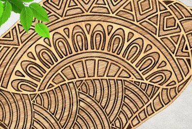 Σετ των 2 Intra απο ξύλο plywood 3mm-4mm πάχος – Sea Shell Δίασταση  20x20 cm INTRAFABR-34046198