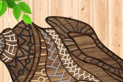 Σετ των 2 Intra απο ξύλο plywood 3mm-4mm πάχος – Sea Shell Δίασταση  20x20 cm INTRAFABR-34046203