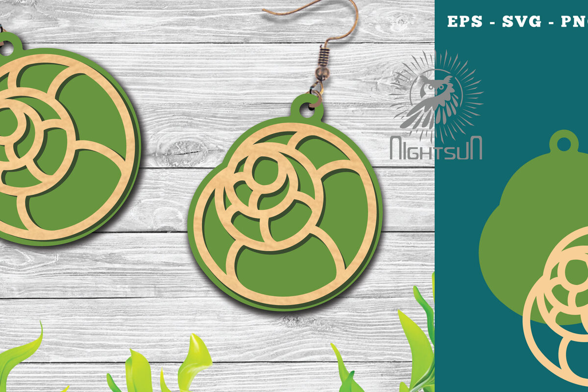 Σετ των 3 Intra απο ξύλο plywood 3mm-4mm πάχος – Σκουλαρίκια με λέιζερ Sea Shells 4 Δίασταση  5x5 cm INTRAFABR-113272242