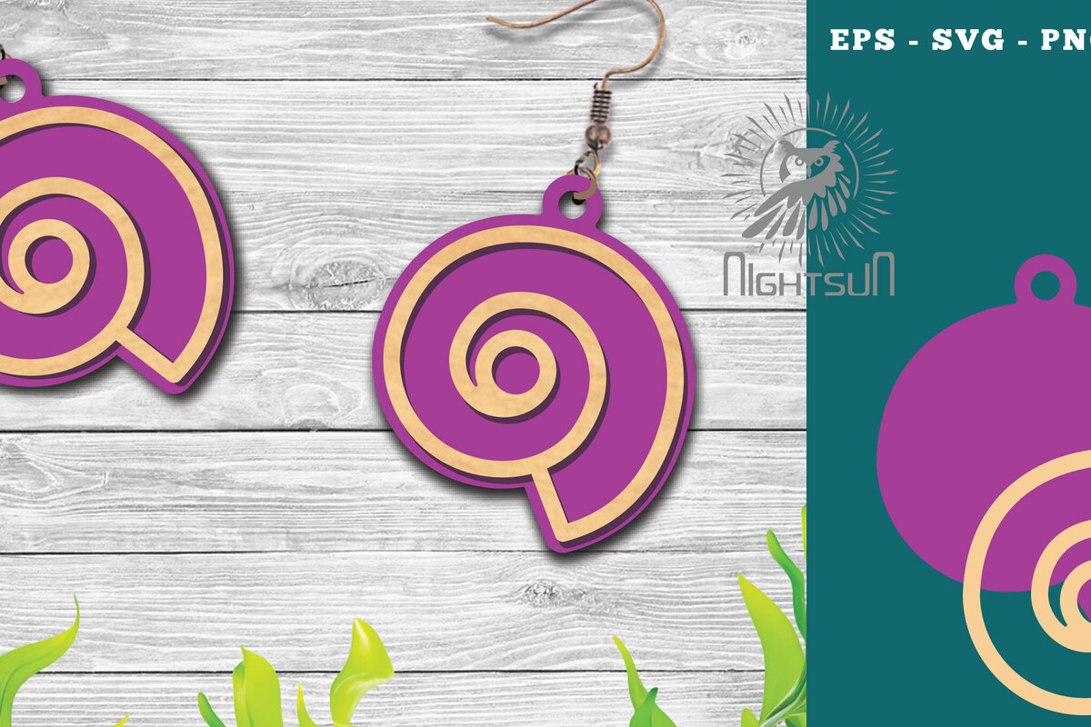 Σετ των 3 Intra απο ξύλο plywood 3mm-4mm πάχος – Σκουλαρίκια με λέιζερ Sea Shells 8 Δίασταση  5x5 cm INTRAFABR-113272465