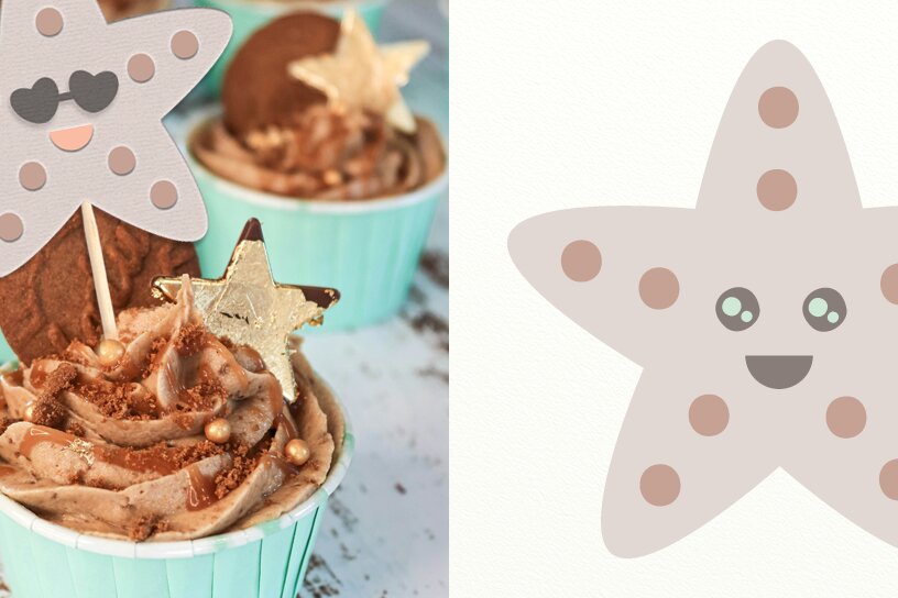 Σετ των 2 Intra απο ξύλο plywood 3mm-4mm πάχος – Αποκομμένο αρχείο Sea Star Kids Party Layered Δίασταση  20x20 cm INTRAFABR-99706447