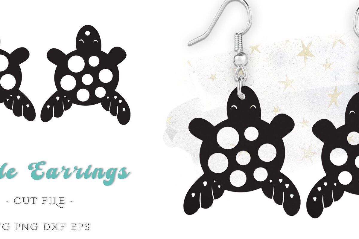 Σετ των 3 Intra απο ξύλο plywood 3mm-4mm πάχος – Αρχείο κοπής με λέιζερ σκουλαρίκι θαλάσσιας χελώνας Δίασταση  5x5 cm INTRAFABR-117958412