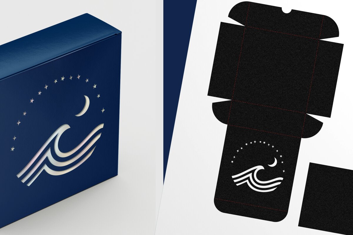 Σετ των 2 Intra απο ξύλο plywood 3mm-4mm πάχος – Μπομπονιέρα Sea Wave και Moon Thin Square Δίασταση  20x20 cm INTRAFABR-123104924