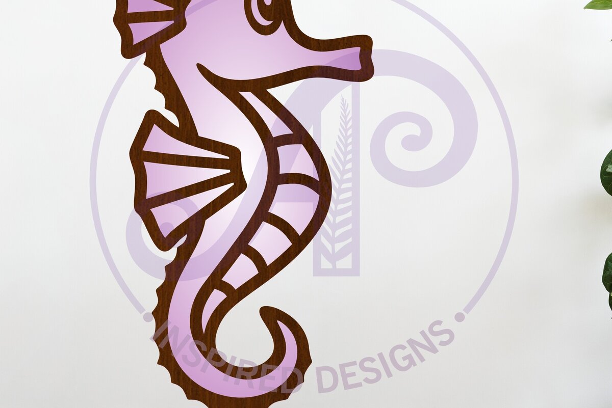 Σετ των 2 Intra απο ξύλο plywood 3mm-4mm πάχος – Seahorse Two Layer Cut out Wal Δίασταση  20x20 cm INTRAFABR-115336305