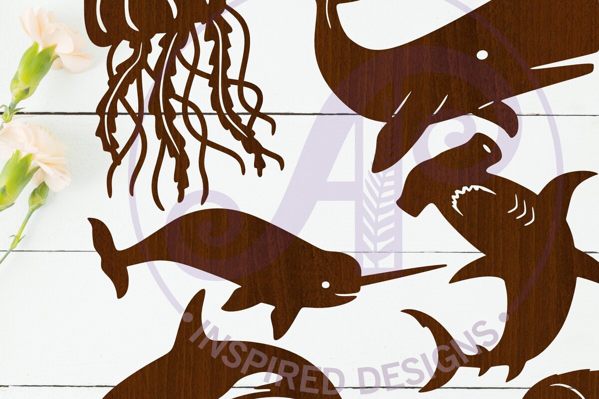 Intra απο ξύλο plywood 3mm-4mm πάχος – Sealife Cut out Design Set 1, Δίασταση  40x30 cm INTRAFABR-111771210