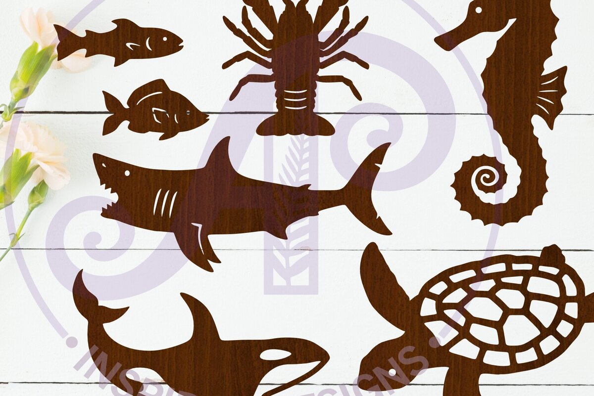 Intra απο ξύλο plywood 3mm-4mm πάχος – Sealife Cut out Design Set 3, Δίασταση  40x30 cm INTRAFABR-111771238