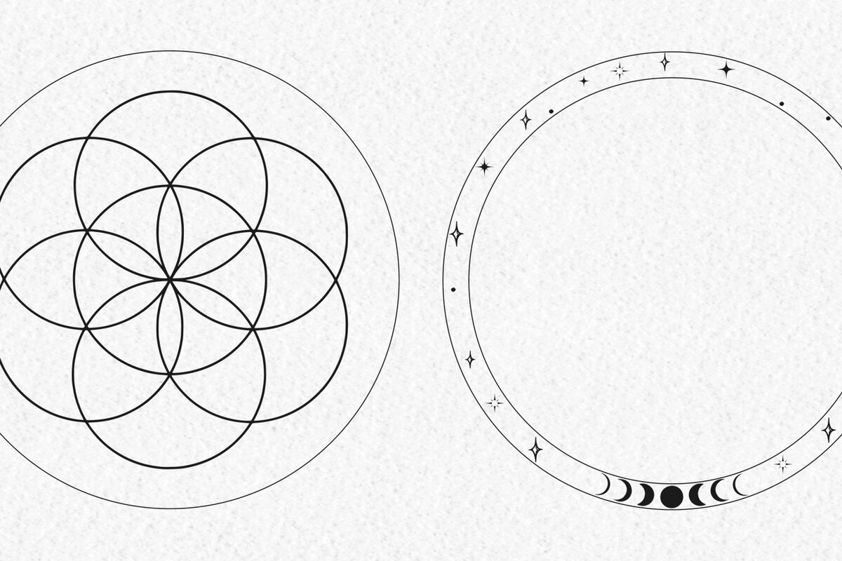 Σετ των 2 Intra απο ξύλο plywood 3mm-4mm πάχος – Seed of Life Crystal GrLaser Δίασταση  20x20 cm INTRAFABR-27547824