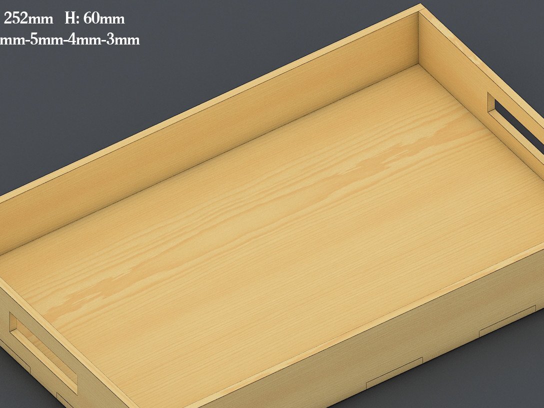 Σετ των 2 Intra απο ξύλο plywood 3mm-4mm πάχος – Διαιρεμένος δίσκος σερβιρίσματος, διάνυσμα ξύλινος δίσκος Δίασταση  20x20 cm INTRAFABR-40162492