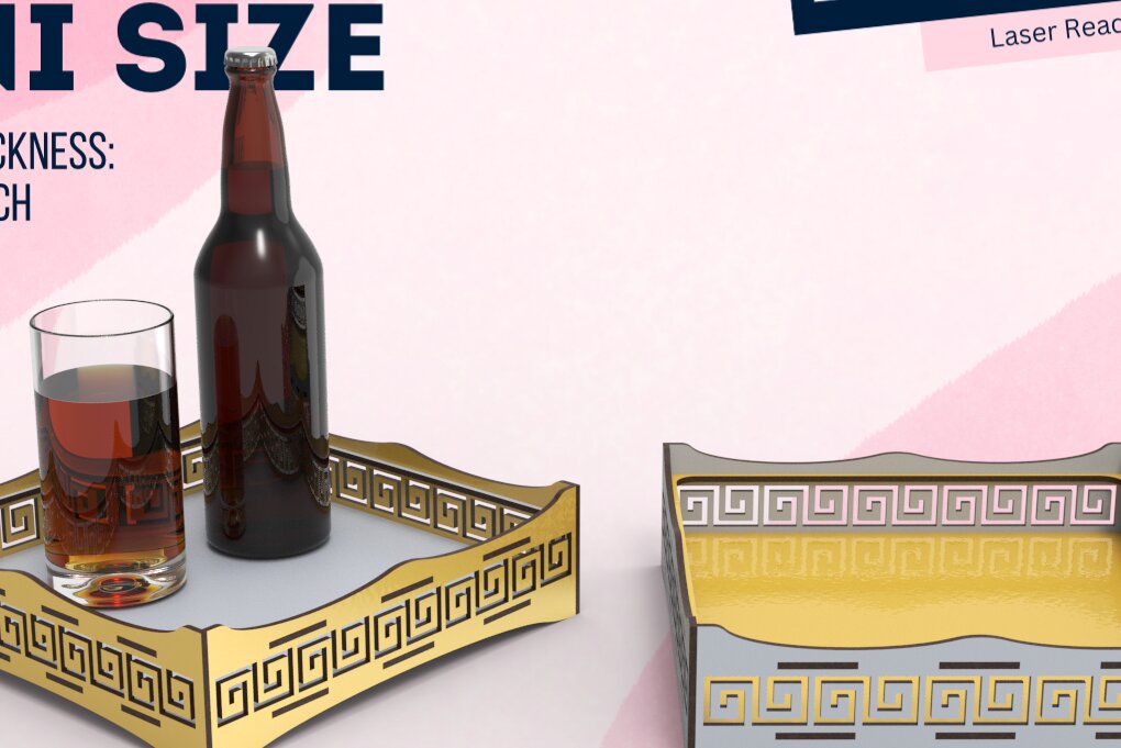 Σετ των 2 Intra απο ξύλο plywood 3mm-4mm πάχος – Δίσκος σερβιρίσματος | Αρχείο κοπής με λέιζερ | Λέιζερ Δίασταση  20x20 cm INTRAFABR-90938956