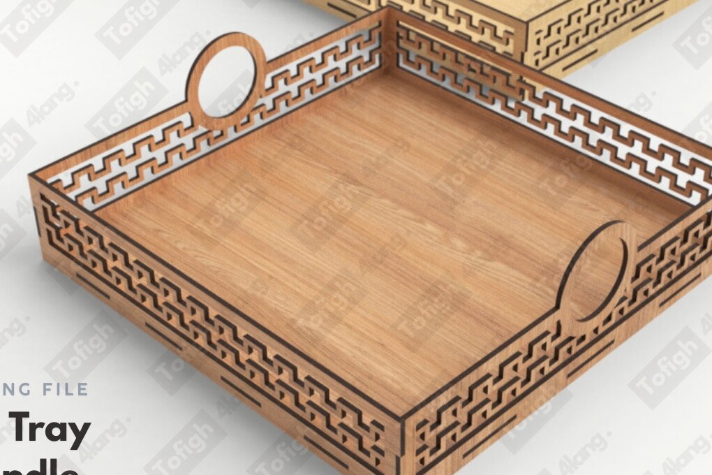 Σετ των 2 Intra απο ξύλο plywood 3mm-4mm πάχος – Δίσκος σερβιρίσματος | Αρχείο κοπής με λέιζερ | Αρχείο Δίασταση  20x20 cm INTRAFABR-117905532