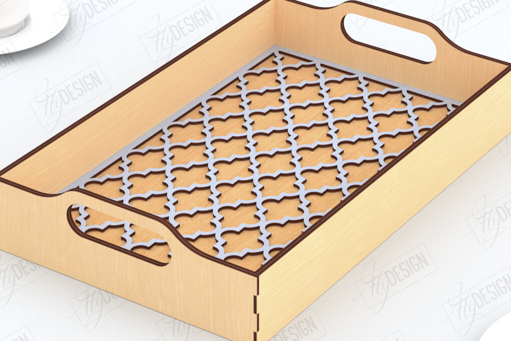 Σετ των 2 Intra απο ξύλο plywood 3mm-4mm πάχος – Δίσκος σερβιρίσματος | Δίσκος ορεκτικών για σνακ |CNC Δίασταση  20x20 cm INTRAFABR-119310550