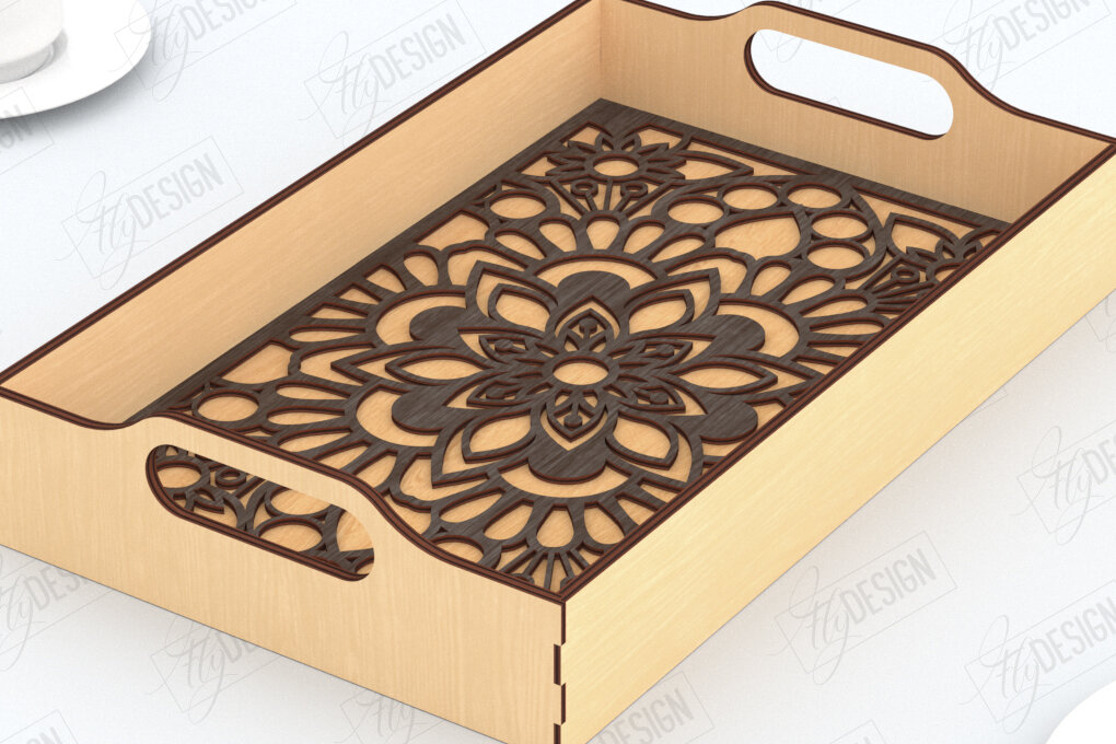 Σετ των 2 Intra απο ξύλο plywood 3mm-4mm πάχος – Δίσκος σερβιρίσματος | Δίσκος ορεκτικών για σνακ |CNC Δίασταση  20x20 cm INTRAFABR-119600992