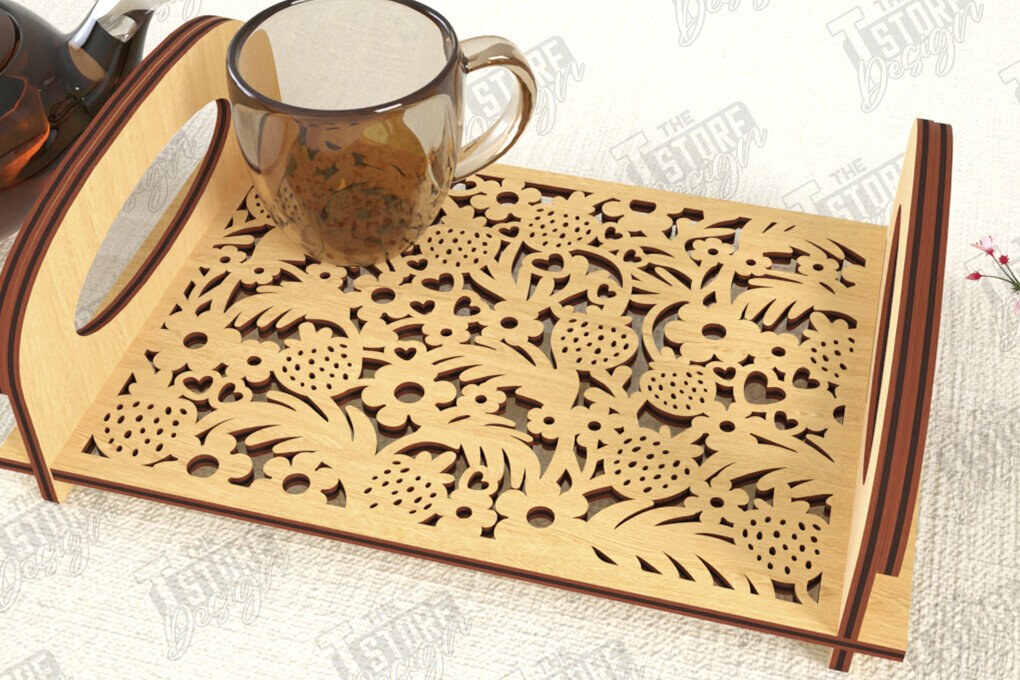 Σετ των 2 Intra απο ξύλο plywood 3mm-4mm πάχος – Δίσκος σερβιρίσματος | Δίσκος ορεκτικών για σνακ |CNC Δίασταση  20x20 cm INTRAFABR-119306873