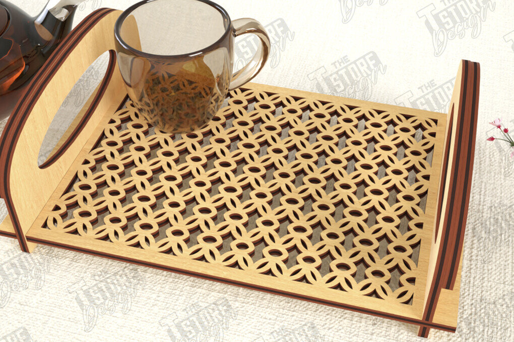 Σετ των 2 Intra απο ξύλο plywood 3mm-4mm πάχος – Δίσκος σερβιρίσματος | Δίσκος ορεκτικών για σνακ |CNC Δίασταση  20x20 cm INTRAFABR-119306877