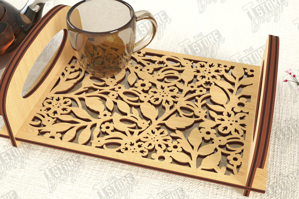 Σετ των 2 Intra απο ξύλο plywood 3mm-4mm πάχος – Δίσκος σερβιρίσματος | Δίσκος ορεκτικών για σνακ |CNC Δίασταση  20x20 cm INTRAFABR-119306880