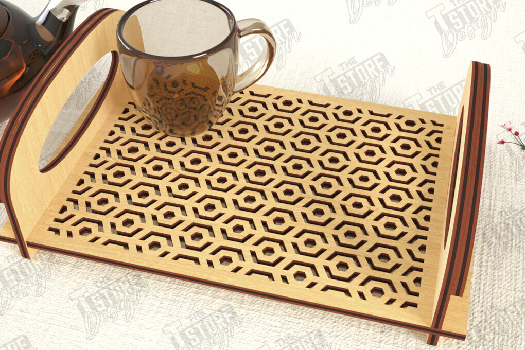 Σετ των 2 Intra απο ξύλο plywood 3mm-4mm πάχος – Δίσκος σερβιρίσματος | Δίσκος ορεκτικών για σνακ |CNC Δίασταση  20x20 cm INTRAFABR-119126126