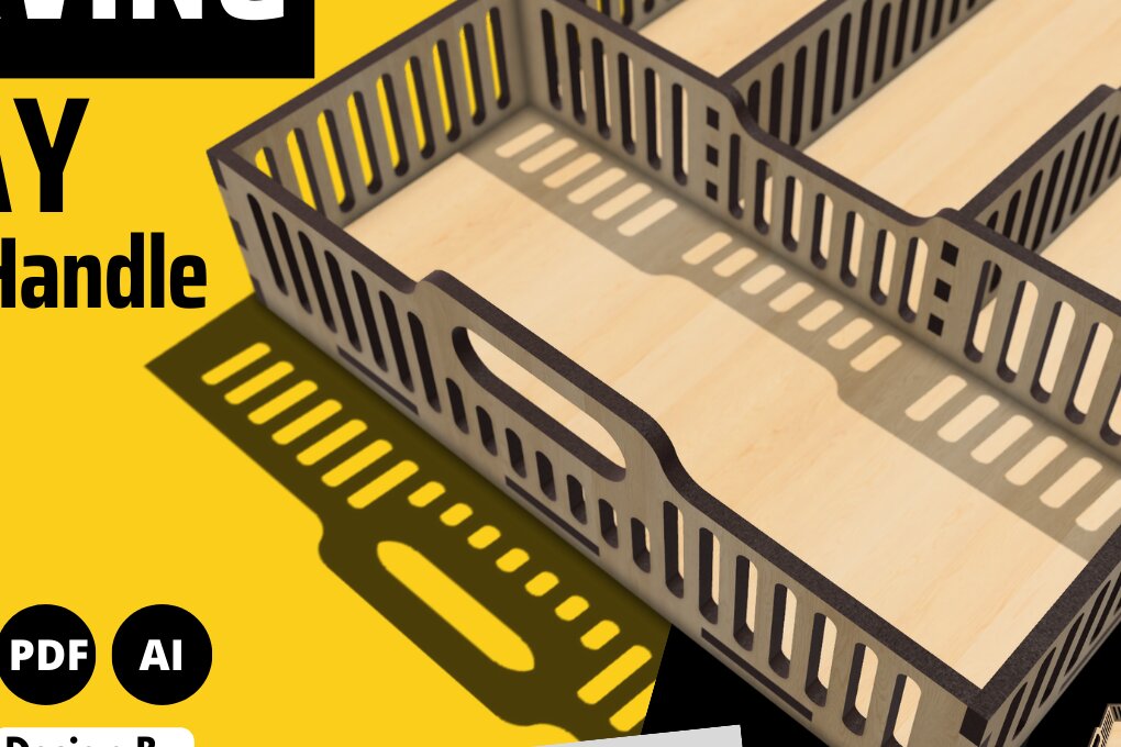 Σετ των 2 Intra απο ξύλο plywood 3mm-4mm πάχος – Δίσκος σερβιρίσματος με χερούλι | Δίασταση  20x20 cm INTRAFABR-83386859