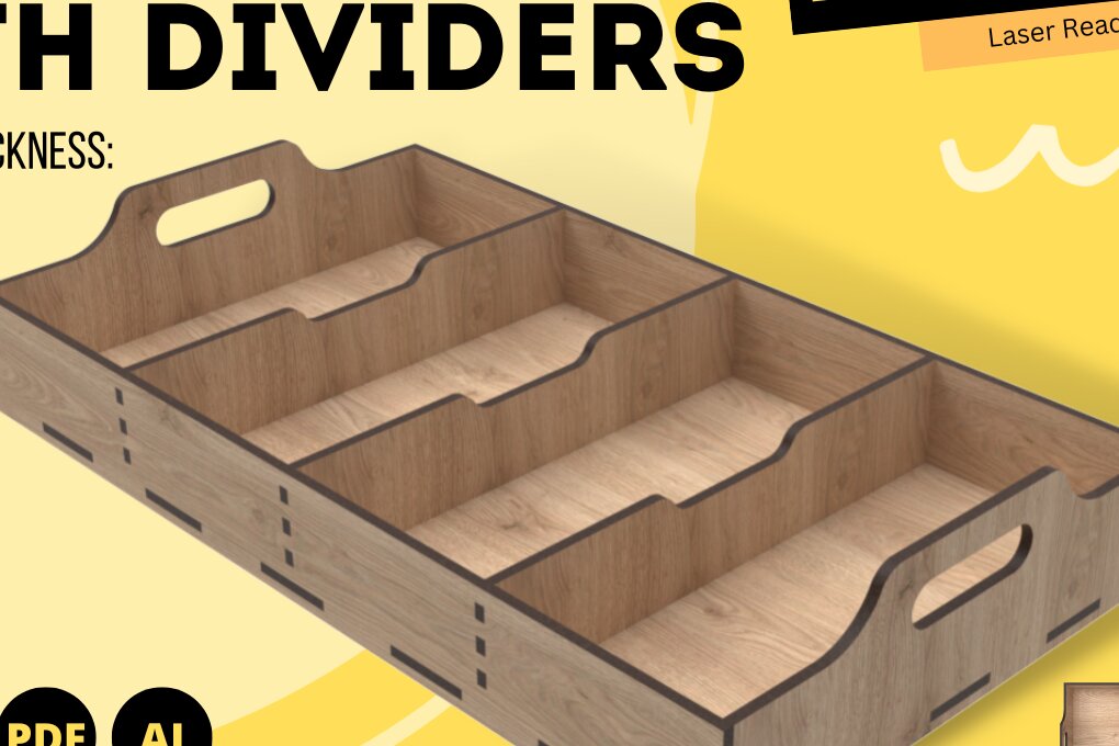 Σετ των 2 Intra απο ξύλο plywood 3mm-4mm πάχος – Δίσκοι σερβιρίσματος με διαχωριστικά, Δίασταση  20x20 cm INTRAFABR-83909671