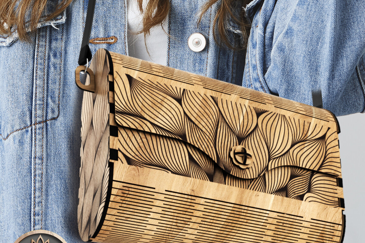 Σετ των 2 Intra απο ξύλο plywood 3mm-4mm πάχος – Σετ 3 Ξύλινη Τσάντα κομμένη με Laser Δίασταση  20x20 cm INTRAFABR-122623968