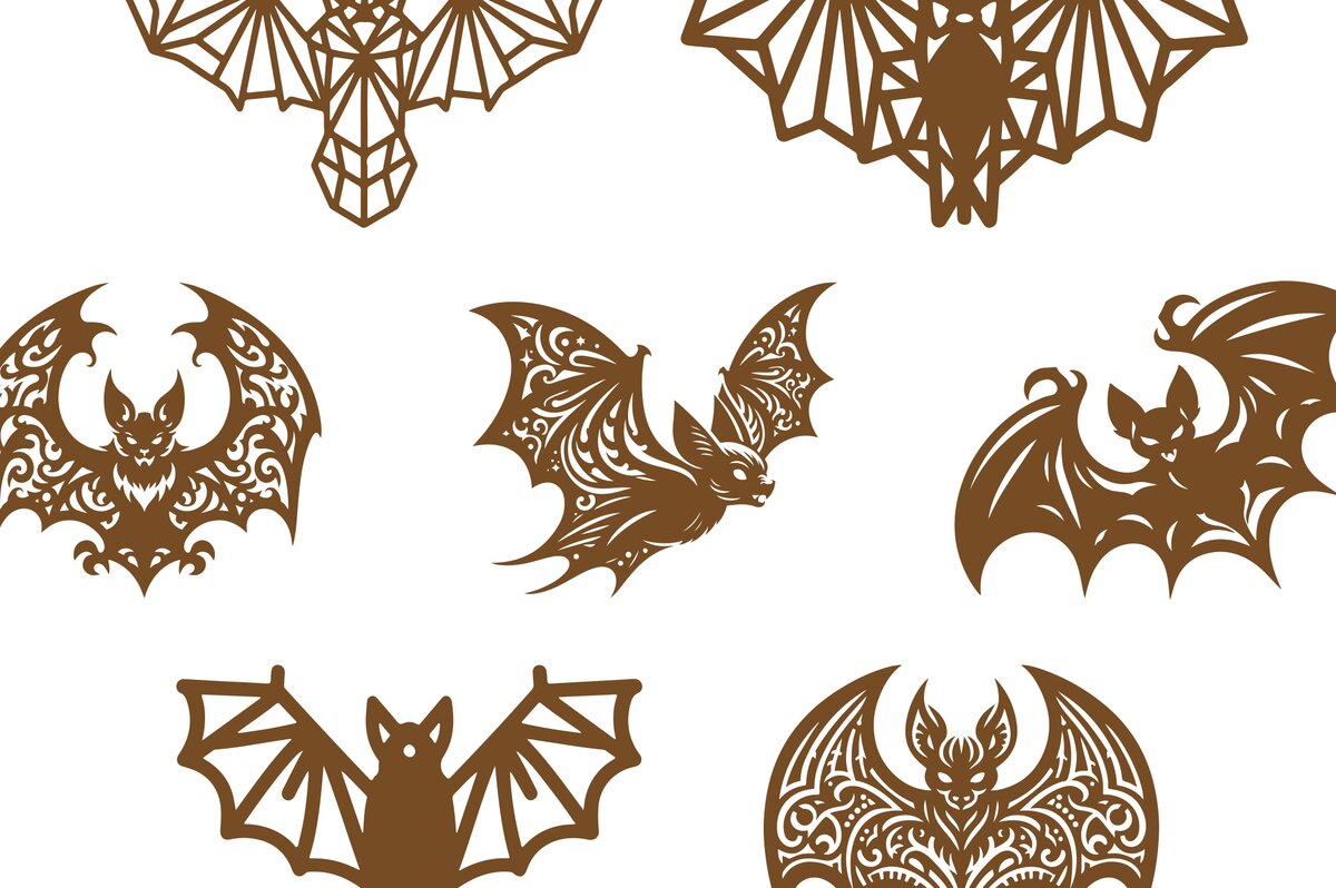 Σετ των 2 Intra απο ξύλο plywood 3mm-4mm πάχος – Σετ αρχείου Cut με λέιζερ νυχτερίδα Δίασταση  20x20 cm INTRAFABR-100194171