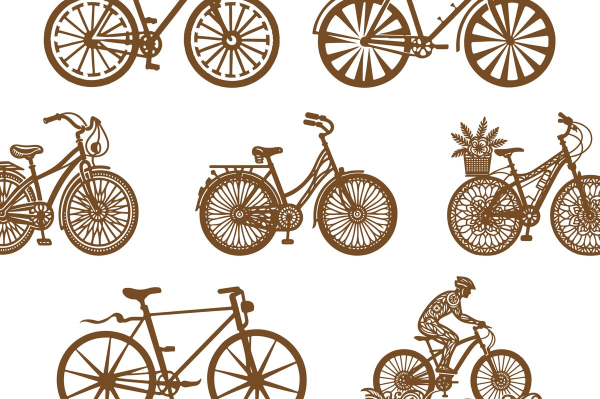 Σετ των 2 Intra απο ξύλο plywood 3mm-4mm πάχος – Σετ ποδηλάτων  Δίασταση  20x20 cm INTRAFABR-100938820