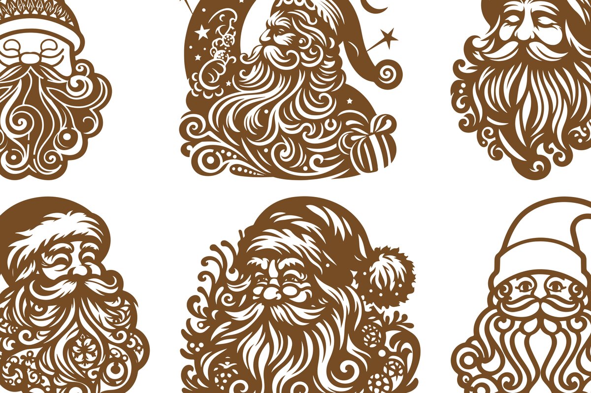 Σετ των 2 Intra απο ξύλο plywood 3mm-4mm πάχος – Σετ Χριστουγεννιάτικο Santa Δίασταση  20x20 cm INTRAFABR-100194441