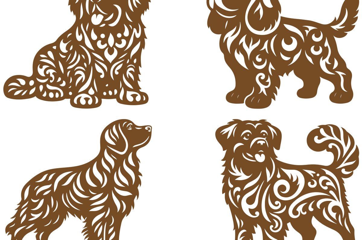 Σετ των 2 Intra απο ξύλο plywood 3mm-4mm πάχος – Σετ Dog Δίασταση  20x20 cm INTRAFABR-100941300