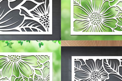 Intra απο ξύλο plywood 3mm-4mm πάχος – Σετ Floral Panel Δίασταση  45x45 cm INTRAFABR-99484573