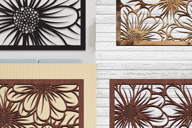 Intra απο ξύλο plywood 3mm-4mm πάχος – Σετ Floral Panel Δίασταση  45x45 cm INTRAFABR-99484565