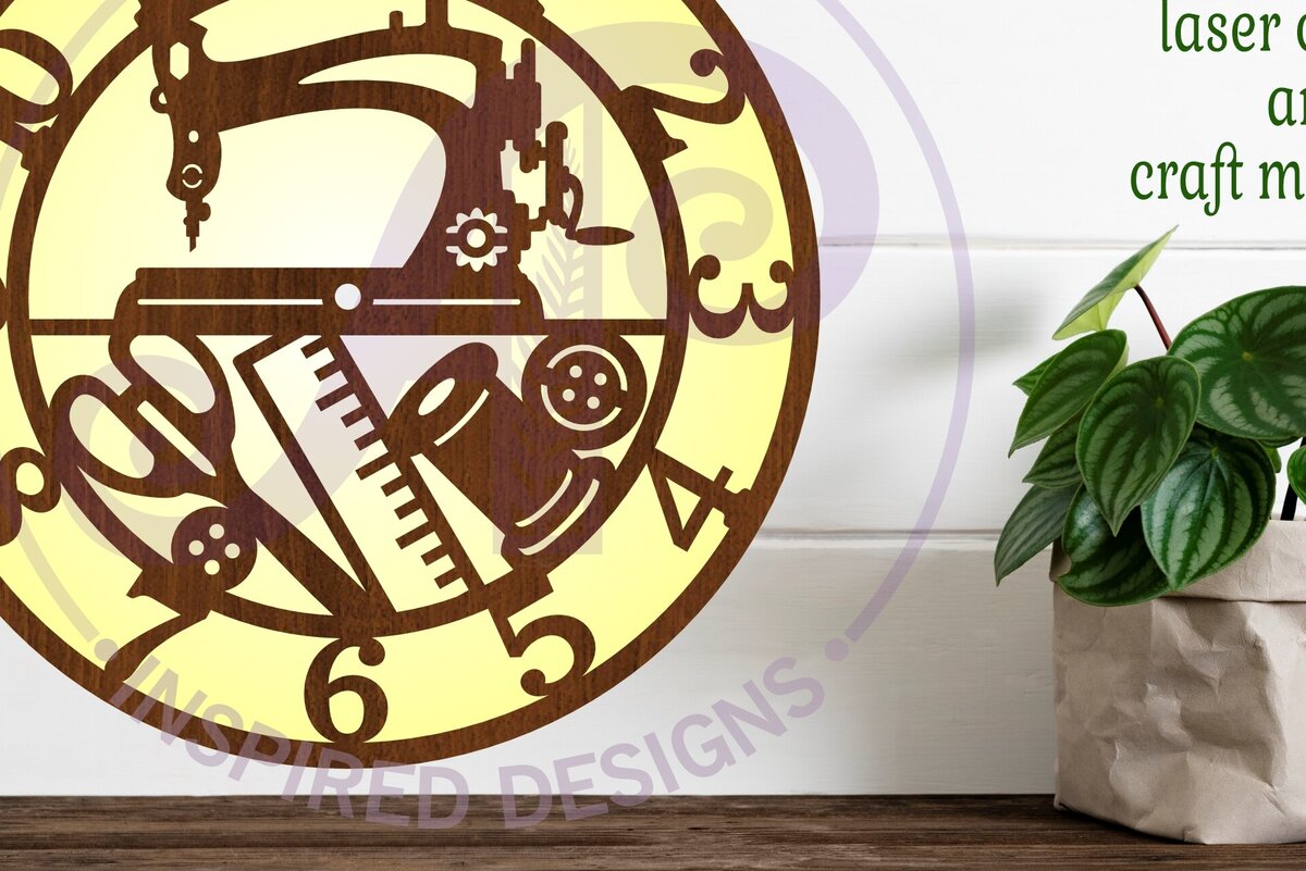 Intra απο ξύλο plywood 3mm-4mm πάχος – Ράψιμο Ρολόι Ρολόι τοίχου Αρχεία κοπής με λέιζερ, Δίασταση  40x30 cm INTRAFABR-111996332