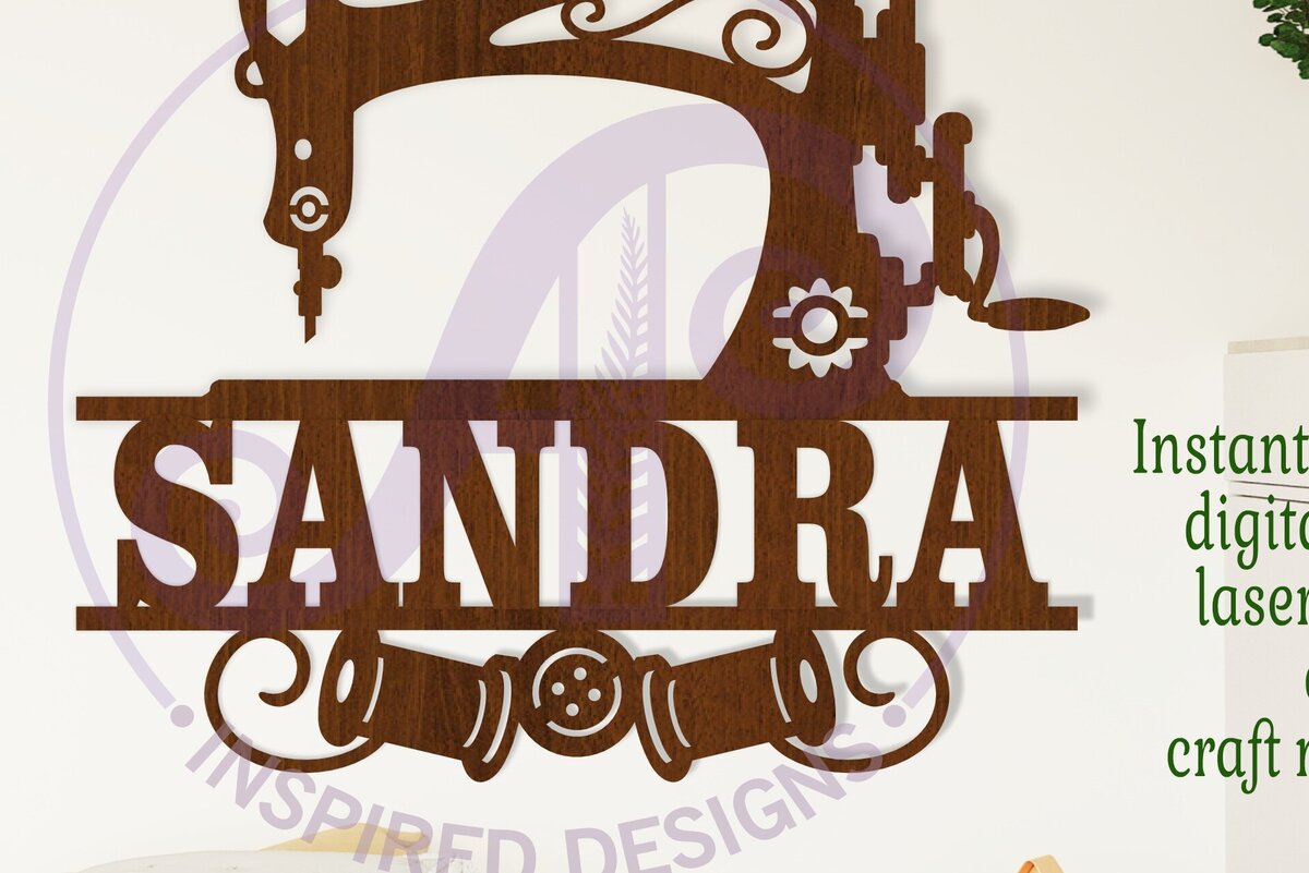 Σετ των 2 Intra απο ξύλο plywood 3mm-4mm πάχος – Πινακίδα ονόματος ραπτομηχανής Δίασταση  20x20 cm INTRAFABR-111560733