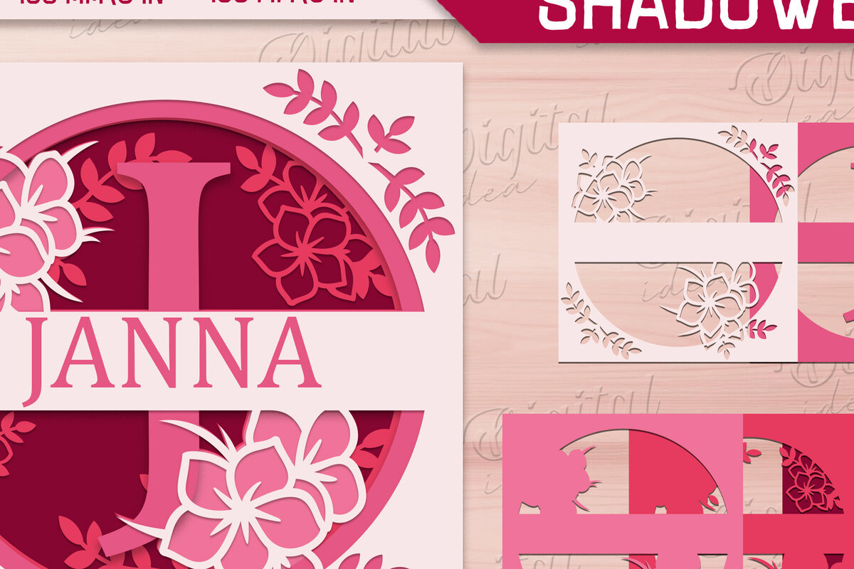 Σετ των 2 Intra απο ξύλο plywood 3mm-4mm πάχος – Shadow Box Alphabet. Μονόγραμμα Light Box Δίασταση  20x20 cm INTRAFABR-84047156