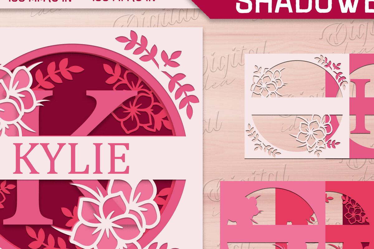 Σετ των 2 Intra απο ξύλο plywood 3mm-4mm πάχος – Shadow Box Alphabet. Μονόγραμμα Light Box Δίασταση  20x20 cm INTRAFABR-84109272