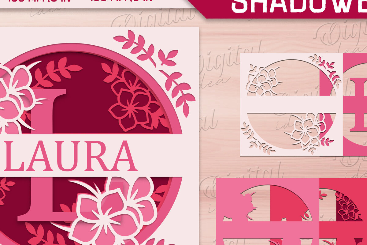 Σετ των 2 Intra απο ξύλο plywood 3mm-4mm πάχος – Shadow Box Alphabet. Μονόγραμμα Light Box Δίασταση  20x20 cm INTRAFABR-84109294