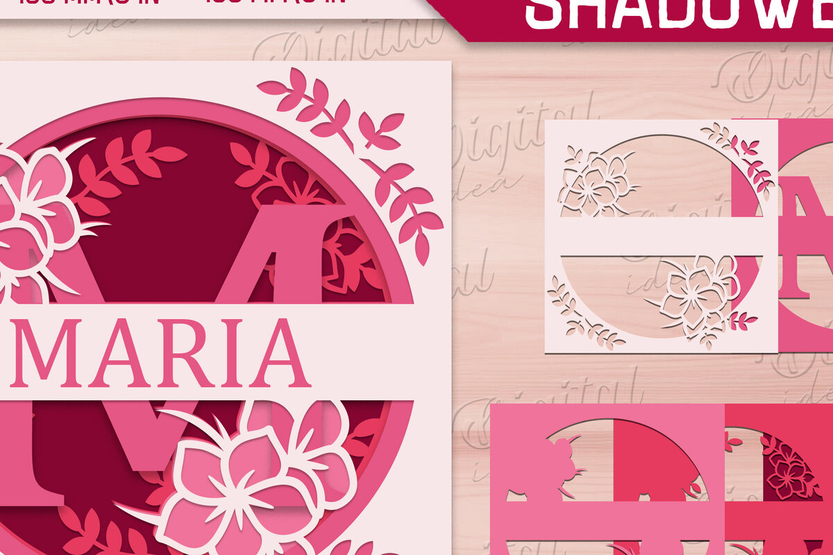 Σετ των 2 Intra απο ξύλο plywood 3mm-4mm πάχος – Shadow Box Alphabet. Μονόγραμμα Light Box Δίασταση  20x20 cm INTRAFABR-84109320