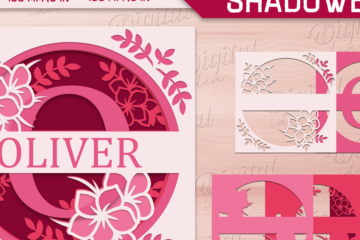 Σετ των 2 Intra απο ξύλο plywood 3mm-4mm πάχος – Shadow Box Alphabet. Μονόγραμμα Light Box Δίασταση  20x20 cm INTRAFABR-84109370