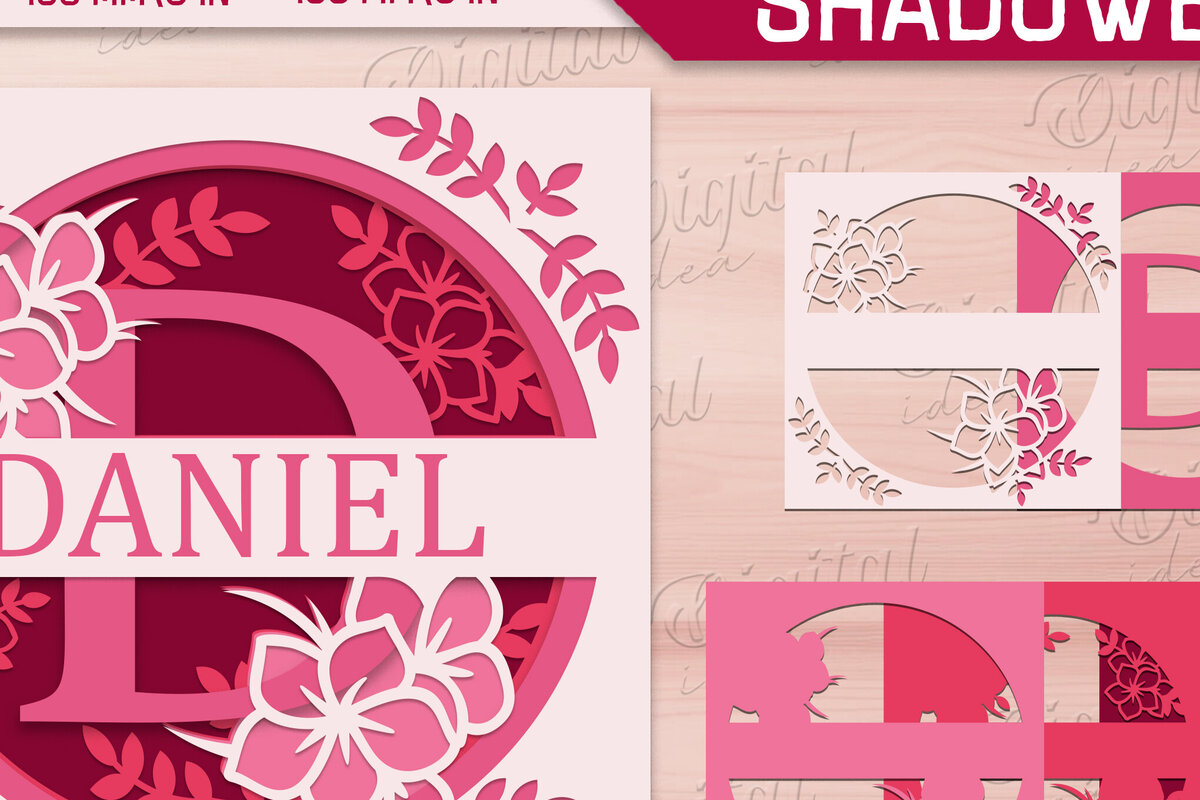 Σετ των 2 Intra απο ξύλο plywood 3mm-4mm πάχος – Shadow Box Alphabet. Μονόγραμμα Light Box Δίασταση  20x20 cm INTRAFABR-84046864