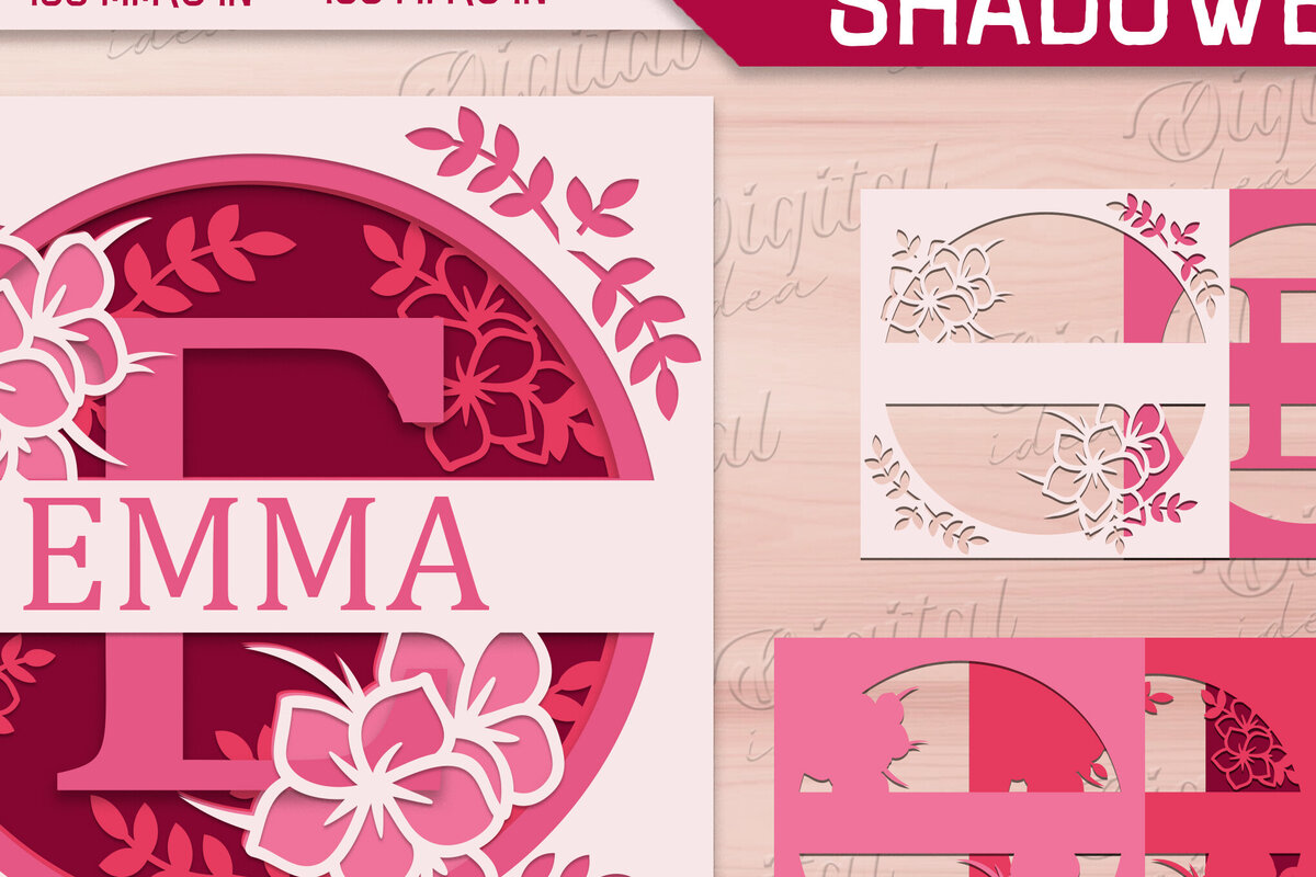 Σετ των 2 Intra απο ξύλο plywood 3mm-4mm πάχος – Shadow Box Alphabet. Μονόγραμμα Light Box Δίασταση  20x20 cm INTRAFABR-84046899