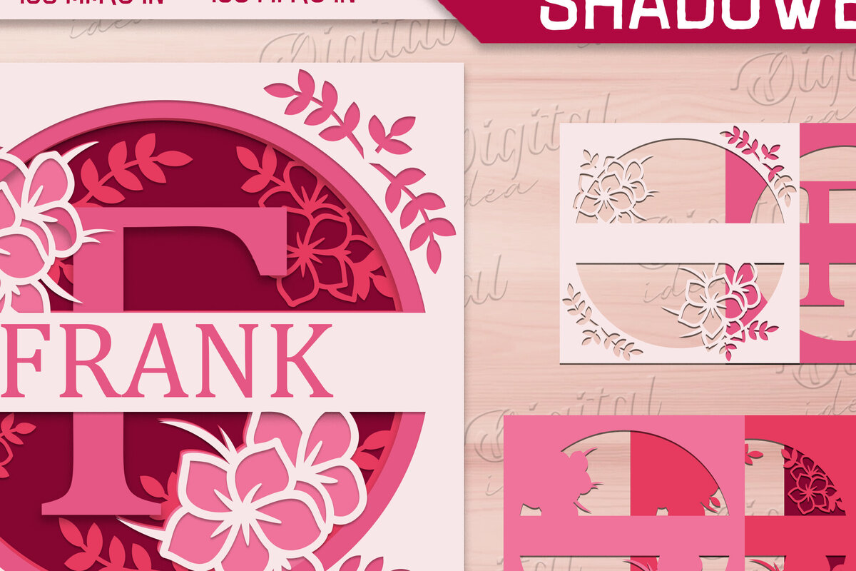 Σετ των 2 Intra απο ξύλο plywood 3mm-4mm πάχος – Shadow Box Alphabet. Μονόγραμμα Light Box Δίασταση  20x20 cm INTRAFABR-84046965