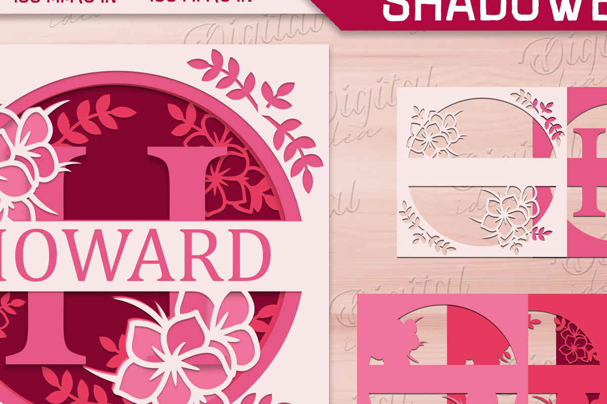 Σετ των 2 Intra απο ξύλο plywood 3mm-4mm πάχος – Shadow Box Alphabet. Μονόγραμμα Light Box Δίασταση  20x20 cm INTRAFABR-84047069