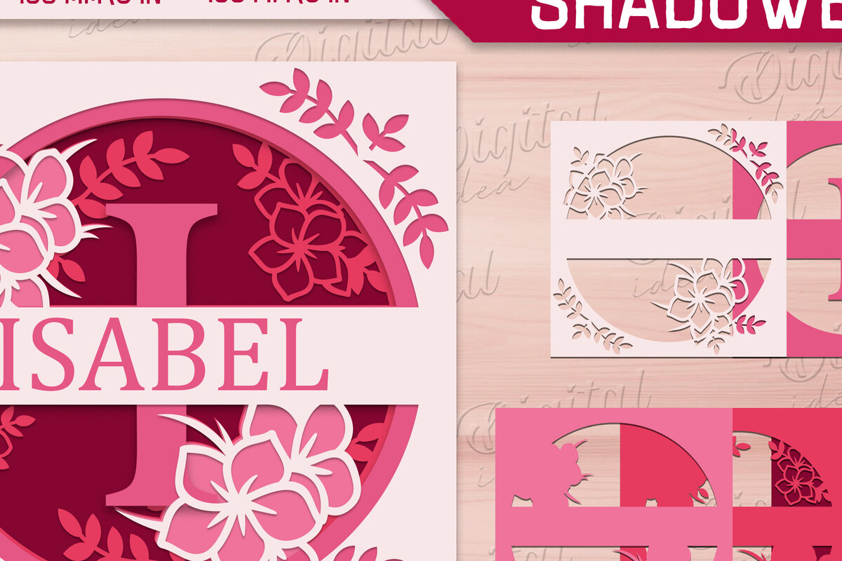 Σετ των 2 Intra απο ξύλο plywood 3mm-4mm πάχος – Shadow Box Alphabet. Μονόγραμμα Light Box Δίασταση  20x20 cm INTRAFABR-84047108