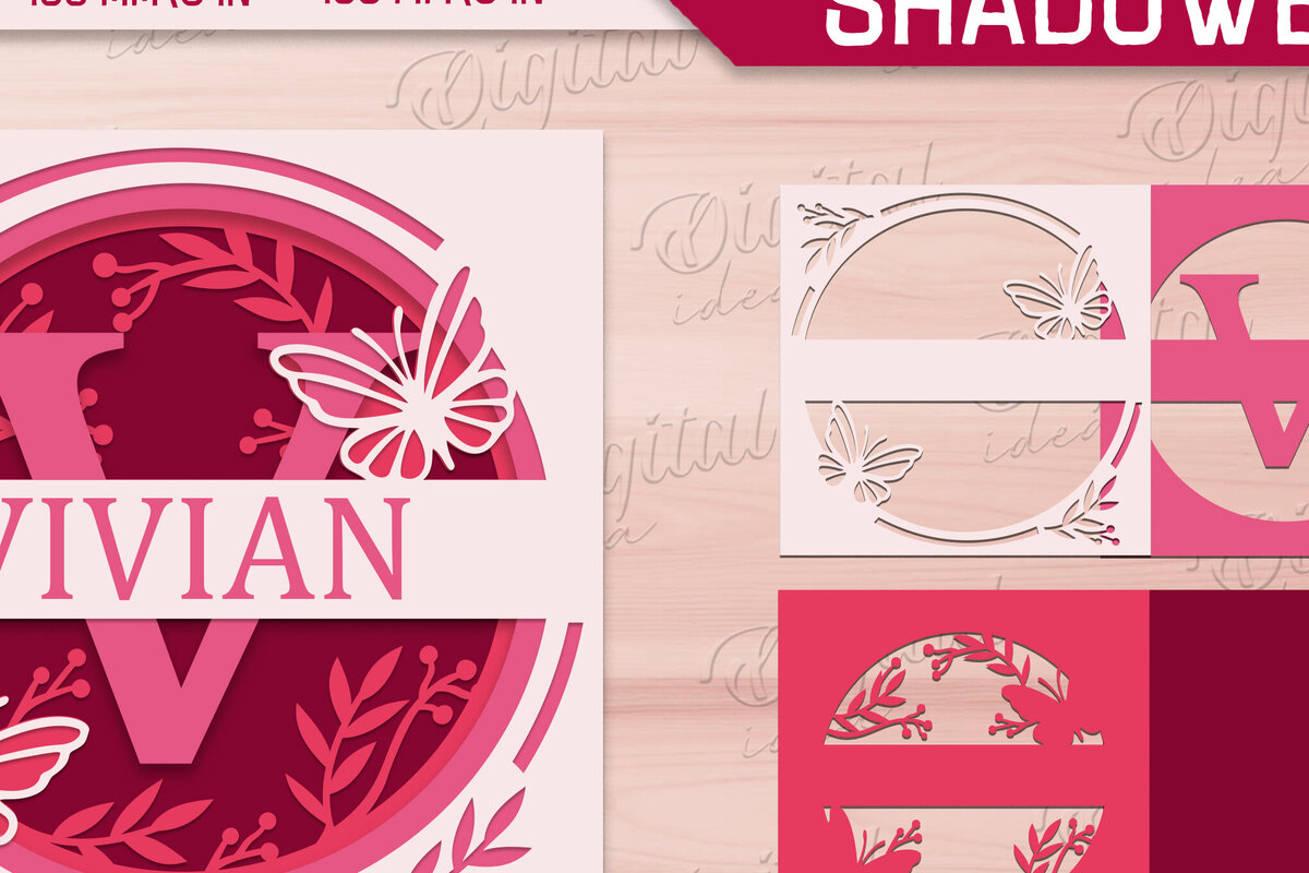 Σετ των 2 Intra απο ξύλο plywood 3mm-4mm πάχος – Κοπή χαρτιού αλφαβήτου Shadow Box. Γράμμα V Δίασταση  20x20 cm INTRAFABR-88291110