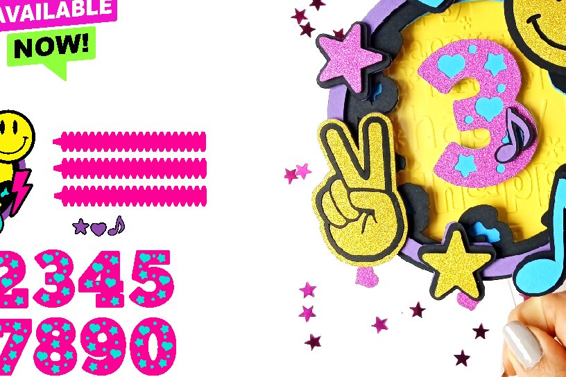 Σετ των 2 Intra απο ξύλο plywood 3mm-4mm πάχος – Shaker Cake Topper Smiley Face Δίασταση  20x20 cm INTRAFABR-76943639